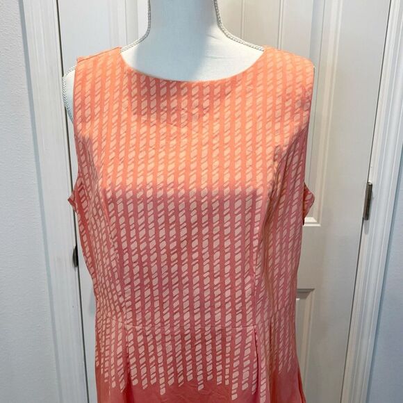 Isaac Mizrahi Live Sleeveless Women's Dress Orange Lined Midi Size 14 - Picture 2 of 14